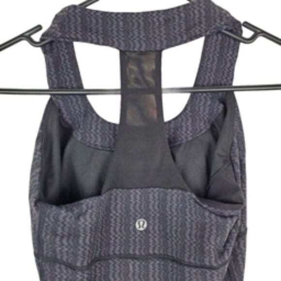 Lululemon T Back Tank Top Built In Bra Running Sports Yoga Womens Lulu Mesh - Picture 3 of 5
